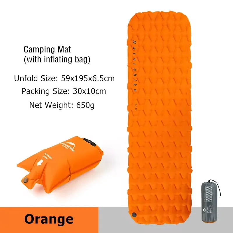 Inflatable Mattress Air Mattress Camping Mat Ultralight Camping Mattress Sleeping Mat Camping Bed Nylon Sleeping Pad