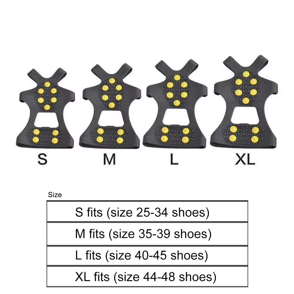 Outdoor Snow Claw Shoe Covers for Men and Women 10 Teeth Rock Climbing Crampons Non-Slip Climbing Cleats Hiking Accessories