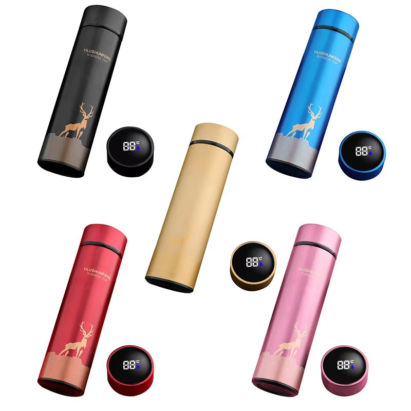 500ML Smart Thermos Water Bottle Led Digital Temperature Display Food Thermos for Tea Coffee Thermal Mugs Beautiful Cup
